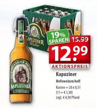 Getränkeland Kapuziner Hefeweizen hell 20x0,5L Angebot