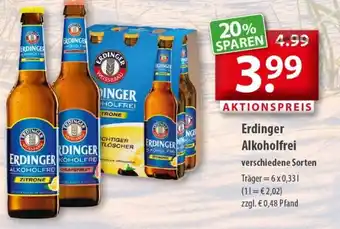 Getränkeland Erdinger Alkoholfrei 6x0,33L Angebot