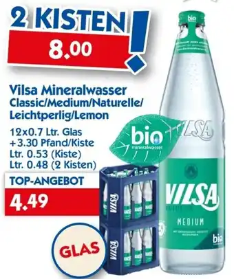 Hol'ab Getränkemarkt Vilsa Mineralwasser 12x0,7 Ltr. Glas Angebot