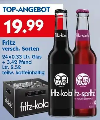 Hol'ab Getränkemarkt Fritz 24x0,33 Ltr. Glas Angebot