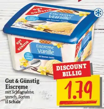 NP Discount Gut & Günstig Eiscreme 1L Angebot