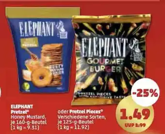 PENNY Elephant Pretzel o. Pretzel Pieces 160/125 g Angebot