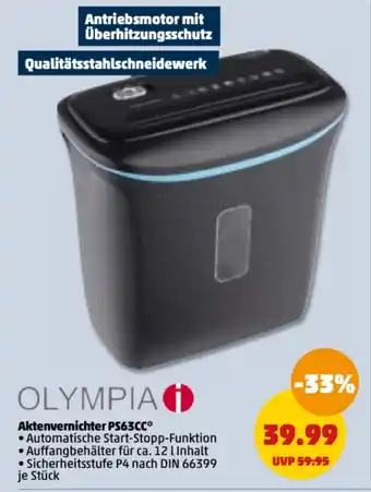 PENNY Olympia Aktenvernichter l PS63CC* Angebot