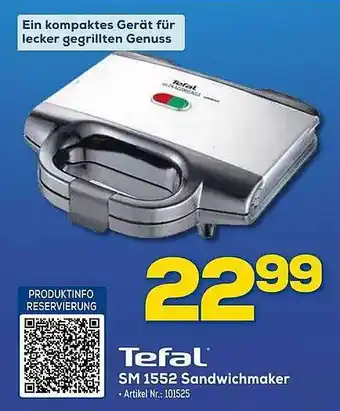 Euronics Berlet Tefal SM 1552 Sandwichmaker Angebot