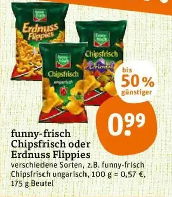 tegut funny frisch Chipsfrisch oder Erdnuss Flippies 175g Beutel Angebot