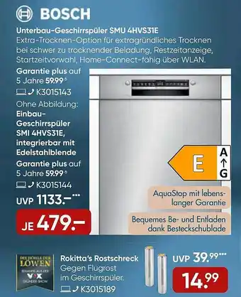 Galeria Bosch unterbau-geschirrspüler smu 4hvs31e oder rokitta's rostschreck Angebot