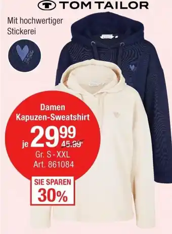 AWG Mode Tom Tailor Damen Kapuzen Sweatshirt Angebot