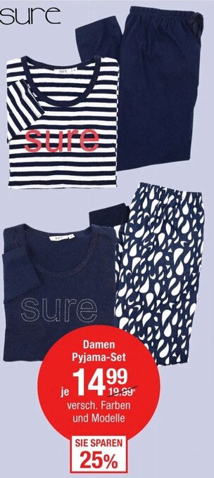 AWG Mode Sure Damen Pyjama Set Angebot