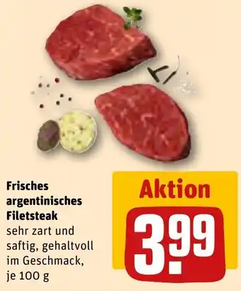 REWE Frisches argentinisches Filetsteak 100 g Angebot