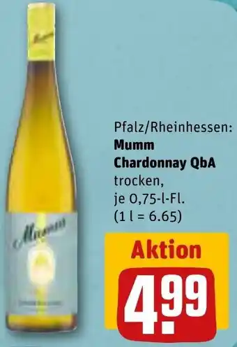 REWE Mumm Chardonnay QbA 0,75 L-Fl. Angebot