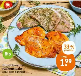 tegut Bio Schweinerückensteaks 100g Angebot