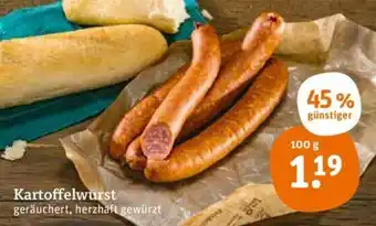 tegut Kartoffelwurst 100g Angebot