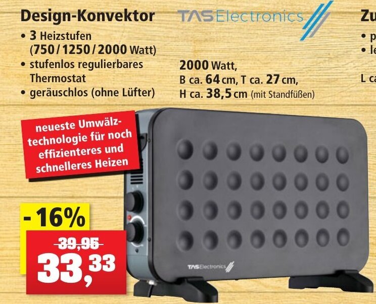 TAS Electronics DesignKonvektor Angebot bei Thomas Philipps