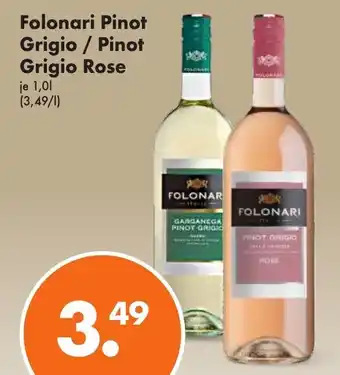 Trink und Spare Folonari Pinot Grigio / Pinot Grigio Rose 1L Angebot