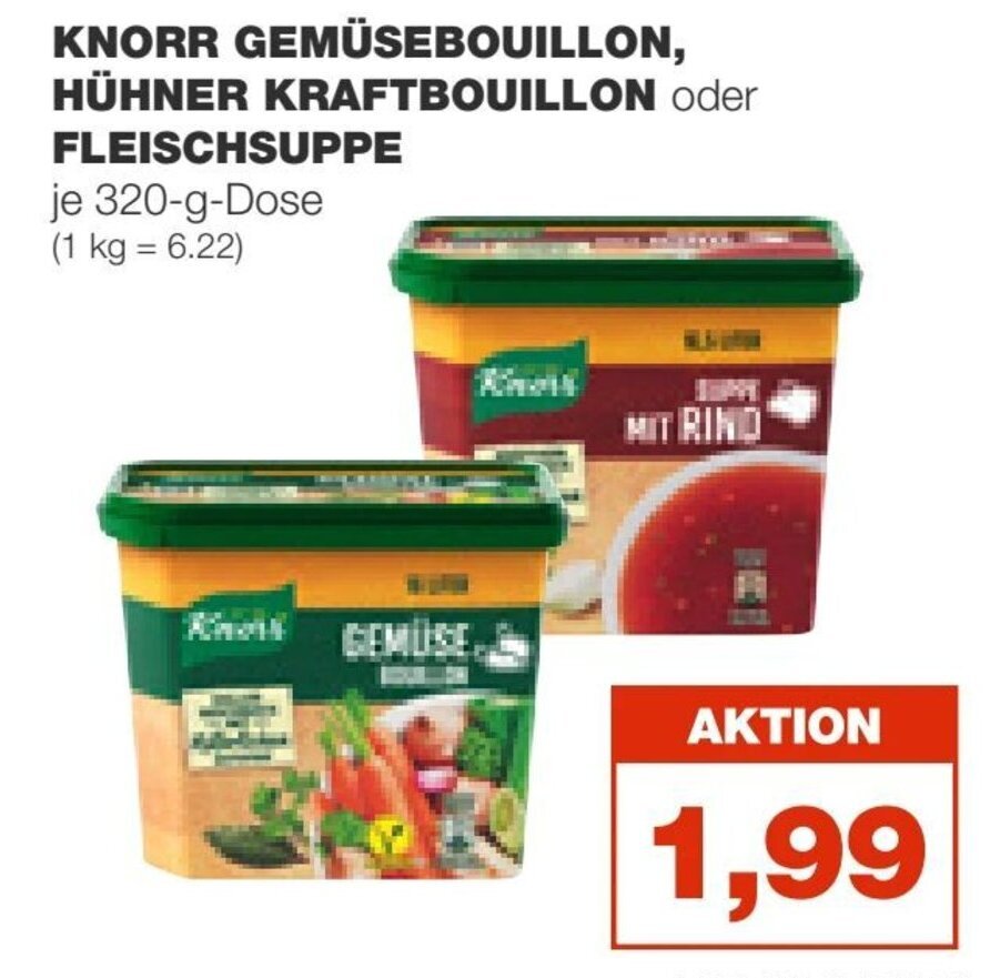 Knorr GemuseBruhe, HuhnerKraftbouillon o. FleischSuppe 320g Angebot bei mein real