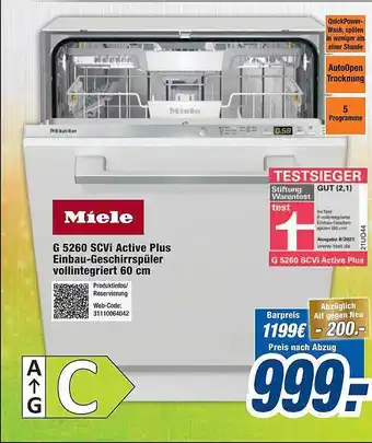 Expert Miele g 5260 scvi active plus einbau-geschirrspüler vollintegriert 60 cm Angebot