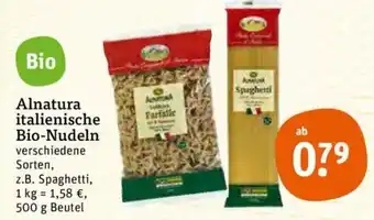 tegut Alnatura italienische Bio Nudeln 500g Beutel Angebot