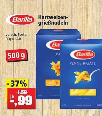 Thomas Philipps Barilla hartweizengrießnudeln Angebot