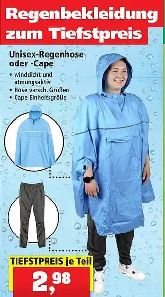 Thomas Philipps Unisex-regenhose oder -cape Angebot