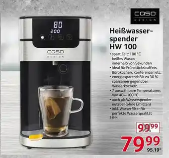 Selgros Caso heißwasserspender hw 100 Angebot