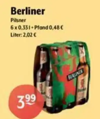 Getränke Hoffmann Berliner Pilsner 6*330ml Angebot