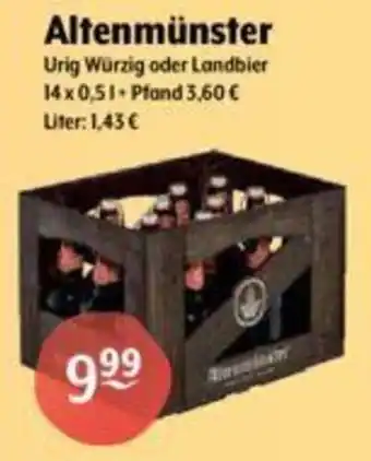 Getränke Hoffmann Altenmunster Urig wurzig o. Landbier 14*500ml Angebot