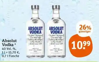 tegut Absolut Vodka 0,7L Angebot