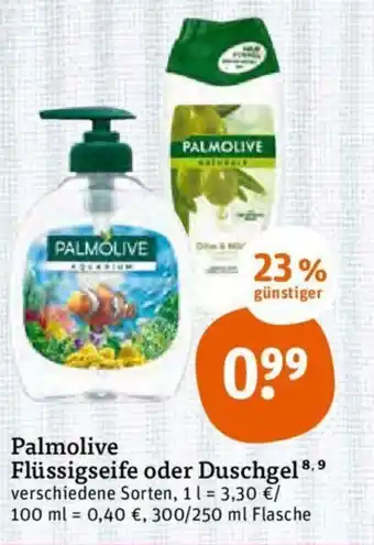 tegut Palmolive Flüssigseife oder Duschgel 300/250ml Angebot