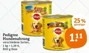 tegut Pedigree Hundenahrung 800g Angebot