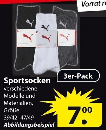 Famila Nord Ost Puma Sportsocken 3er Pack Angebot