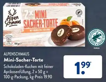 Aldi Süd Alpenschmaus Mini Sacher Torte 100 g Packung Angebot