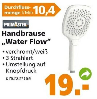 Globus Baumarkt Primaster Handbrause Water Flow Angebot