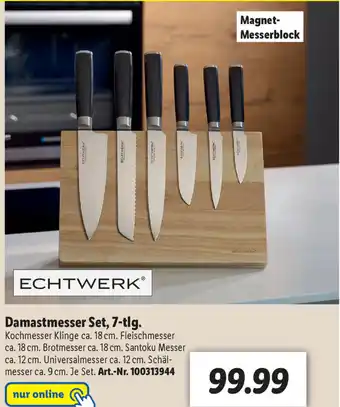 Lidl Echtwerk Damastmesser Set, 7-tlg. Angebot