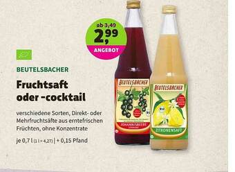 Biomarkt Beutelsbacher Fruchtsaft Oder -cocktail Angebot