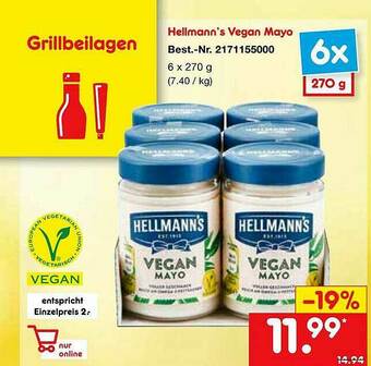 Netto Marken-Discount Hellmann's Vegan Mayo Angebot