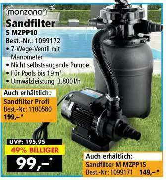 Norma24 Monzana Sandfilter S Mzpp10 Angebot