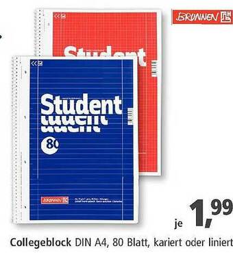 Pfennigpfeiffer Collegeblock Brunnen Angebot