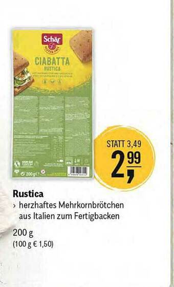 Reformhaus Bacher Schär Köstliches Ciabatta Rustica Angebot