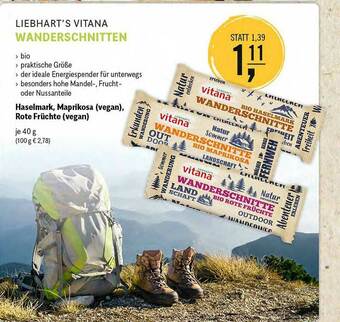 Reformhaus Bacher Liebhart's Vitana Wanderschnitten Angebot