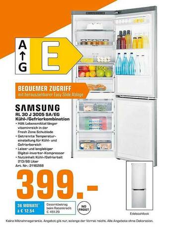 Saturn Samsung Rl 30 J 3005 Sa Eg Kühl Gefrierkombination Angebot