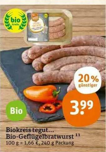 tegut Biokreis Bio-geflügelbratwurst Angebot