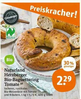 tegut Naturland Herzberger Bio-baguettering Tomate Angebot