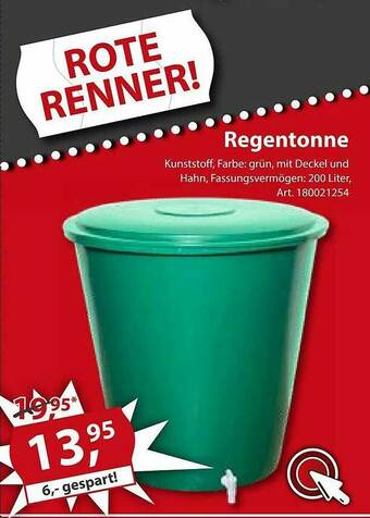 Sonderpreis Baumarkt Regentonne Angebot