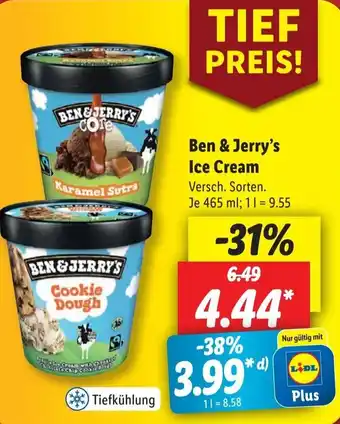 Lidl Ben & Jerry's Ice Cream 465 ml Angebot