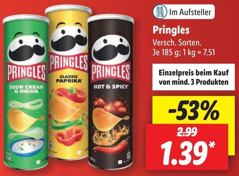 Pringles 185 g Angebot bei Lidl