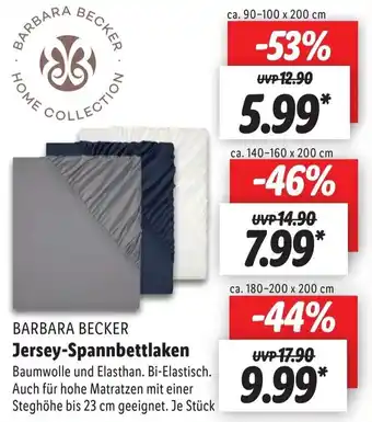 Lidl Barbara Becker Jersey Spannbettlaken Angebot