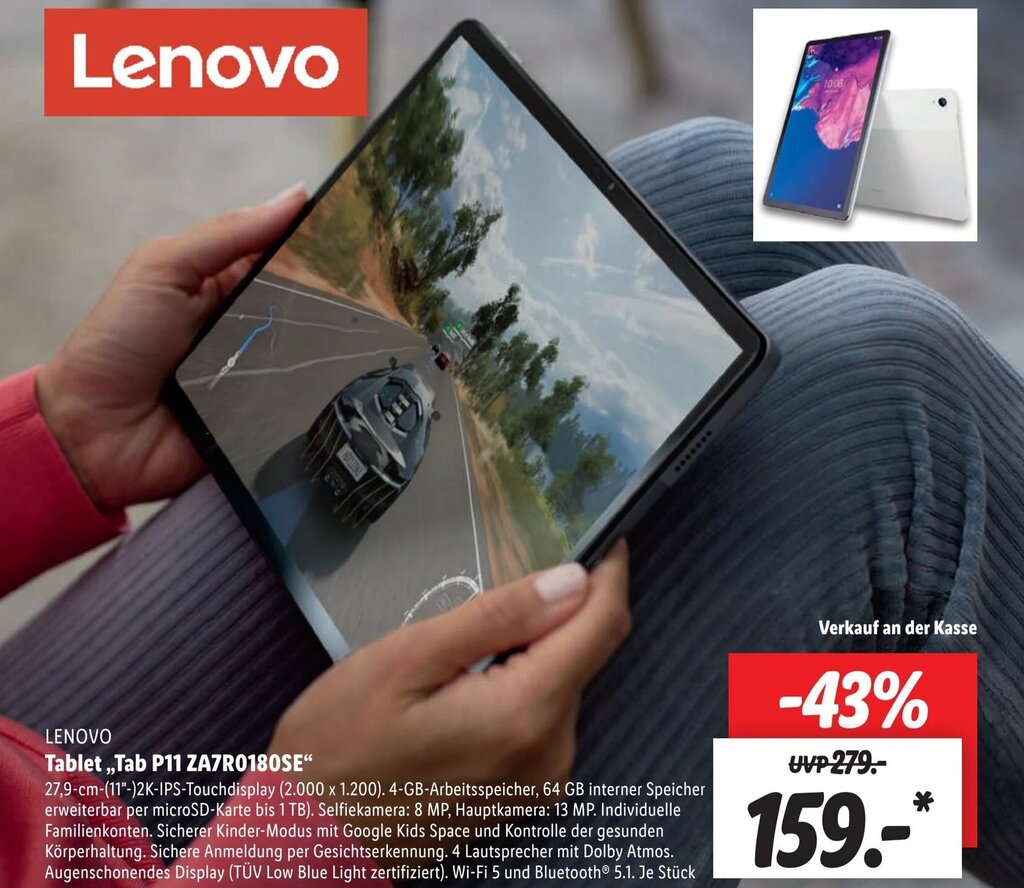 Lenovo Tablet Tab P11 ZA7R0180SE Angebot bei Lidl