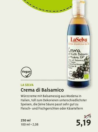 Biocompany La Selva Crema Di Balsamico Angebot