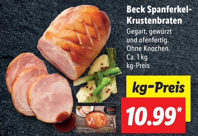Beck Spanferkel Krustenbraten 1 kg Angebot bei Lidl