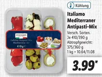 Lidl Italiamo Mediterraner Antipasti Mix 410/390 g Angebot